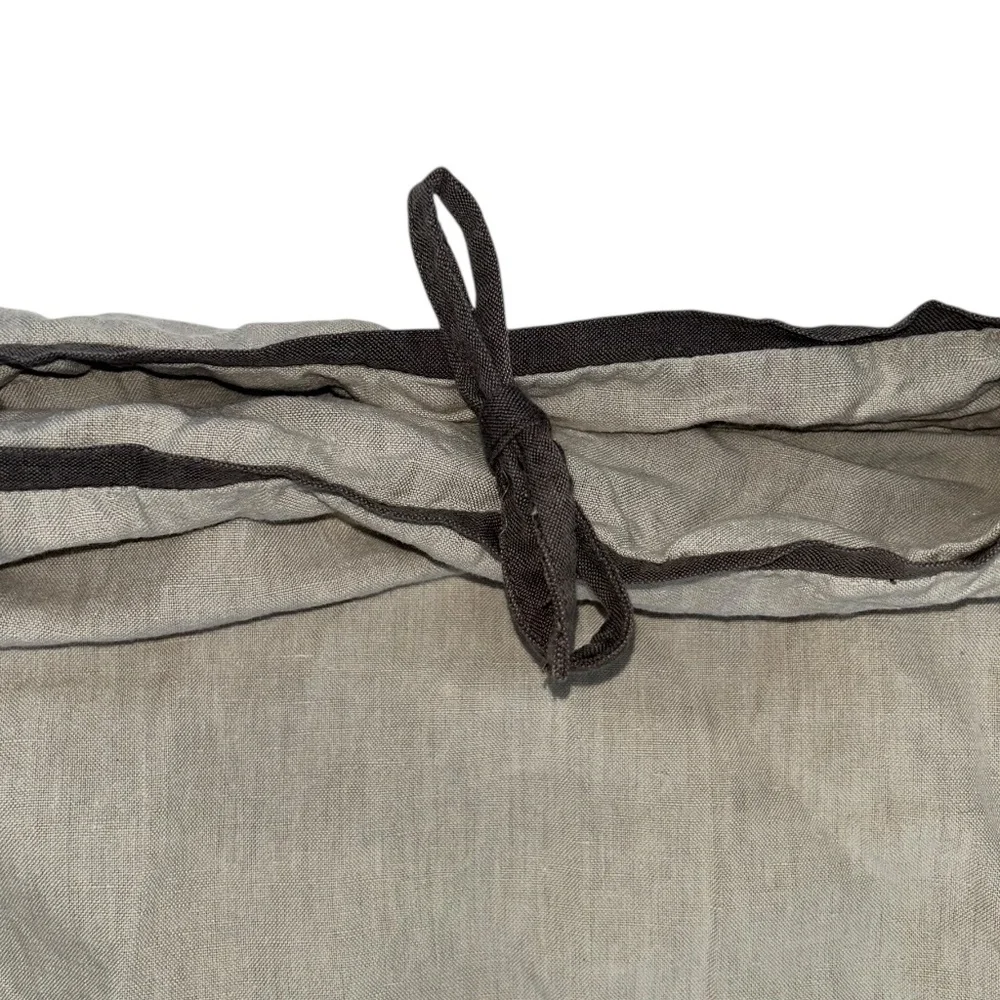 West Elm khaki gray tie top linen cotton Euro Sham pillow cover
